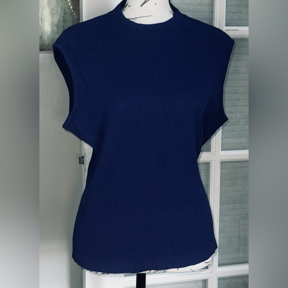 St. John Deep Blue Knit Top